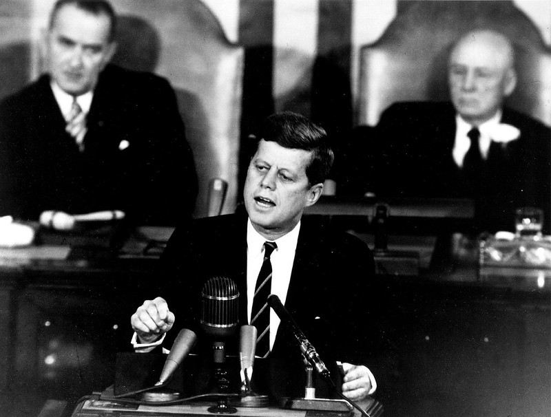 President John F. Kennedy Making a Speech