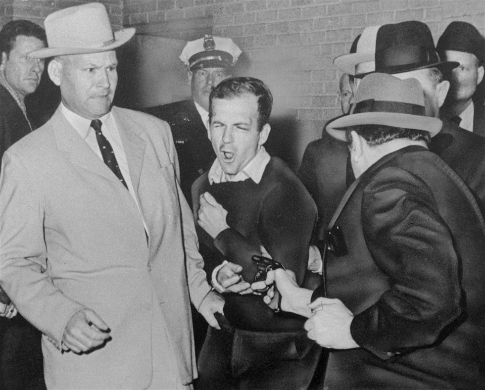 Jack Ruby Pointing a Gun Shortly Before Fatally Shooting Lee Harvey Oswald